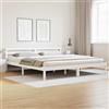 ACAGALA Letto matrimoniale in legno massiccio 180 x 210 cm, struttura con testiera, letto in legno con rete a doghe in pino, letto in legno massello, bianco