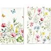Zueyen Set da 2 Strofinacci Cucina Primavera 45x70 cm, Canovacci in Microfibra Super Assorbenti, Asciugapiatti con Motivo Floreale per Decorazioni Primaverili (B)