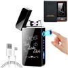 LOMUG - Accendino elettronico USB per lui con incisione Ich Liebe Dich - Ricaricabile, arco elettrico, con indicatore di batteria - Idea regalo per San Valentino