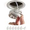 HOMEOW Faretti da Incasso per Cartongesso Bianco Dimmerabili 6W | Faretti LED Soffitto 230V IP44 per Bagno, Faretto foro 72mm - 80mm Interno Cusina, Set di 6 + 1 Módulo LED Sostituibile