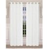 HOME ZEN HOUSEHOLD LINEN Tenda ART Clara con Stampa Floreale Bianca, 140x280 cm, Tessuto Semitrasparente, intagliato perpendicolare per tutta la tenda (CREMA)