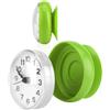 Cyrank Orologio da bagno, piccolo orologio da parete Mini orologio da doccia Orologio da parete a ventosa piccolo orologio da bagno per bagno e cucina (Verde)