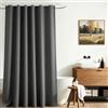 Lerores - Tenda per doccia e vasca da bagno, 80x200 cm, colore grigio scuro, con fondo pesante antimuffa, in tessuto lavabile e impermeabile, in poliestere, per bagno, con 8 anelli per tenda da doccia