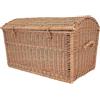 weeco Capiente cestino in vimini XL - Baule da pirata per giocattoli - Cestino in vimini resistente - realizzato a mano e naturale - 80x48x48 CM - Grande bidone naturale di vestiti, cuscini