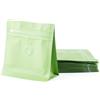 Bestewelry 10 sacchetti piccoli in chicchi di caffè con valvola, richiudibili, con cerniera, 14,5 x 13,5 x 0,1 cm, con fondo piatto, per caramelle, biscotti, snack, imballaggio, lime