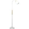 BEL AIR HOME - Lampada da Terra SWEDEN | Stile Nordico con Dettagli in Legno | Braccio Orientabile per Lettura | Altezza Regolabile 150 cm | Portalampada E27 | Versatile (BIANCO)