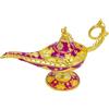 inheming Aladdin, lampada magica a olio genio, decorazione dorata, viola e oro, 11 cm x 6,5 cm