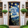 Generic Blu Adesivi autoadesivi per porte Cielo stellato astratto Desivi per porte Autoadesivo PVC, adatti per la decorazione della parete della stanza, soggiorno, decor per porta 77 x 200 cm