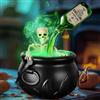 DAZZTIME Pentolone Decorazioni Halloween con Bottiglie Pozione,Ciotola di Calderone,Calderone da Strega,Ciotola di Caramelle di Halloween,Cauldro Strega,per Decorazione da Tavolo,Camino,Scrivania