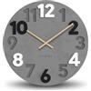 Cander Berlin MNU 2840 N - Orologio da parete XXL in MDF, silenzioso, senza ticchettio, 40 cm, analogico, soggiorno, moderno, vintage, grigio