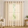 VKZ Tende Trasparenti in Voile con Occhielli, Set da 2 Pannelli 140 x 290 cm, Tende Leggere Filtranti per Soggiorno Camera da Letto,Beige