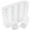 REBECCAGIBSON 35 mini scatole vuote quadrate, 5,5 x 5,5 x 2 cm, in plastica trasparente, per piccole perle, gioielli, mini oggetti, accessori per il fai da te