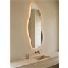 VIDI HOME Arila 140×45 cm Specchio da Bagno LED Retroilluminato con Forma Organica - Anticondensa, Luce Integrata - Specchiera Moderna per Bagno e Casa
