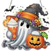 MOTGOM 5D Diamond Painting Pendente Kit Fantasma di Halloween, 5D Pittura Diamante Kit Acchiappaluce, Diamond Painting Artigianale Per La Decorazione Della Parete Di Casa 20x20cm