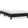 ACAGALA Letto Imbottito 100x220 cm, Struttura Letto Singolo con Rete a Doghe in Legno, Struttura Letto Senza Testiera, Senza Materasso, Altezza del Letto 25 cm, Velluto, Nero