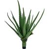 Rmisk Pianta grassa artificiale di aloe vera, grande 35 cm, resistente ai raggi UV, per decorazione interna/esterna, realistica, non in vaso, per fioriere, patio, ufficio e fattoria (1, 15 foglie)