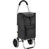 Wiltec Carrello per la spesa pieghevole 36,5 x 44 x 103 cm, portata fino a 40 kg, trolley spesa con due ruote e maniglia, in alluminio e poliestere