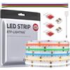 BTF-LIGHTING RGBCCT FCOB COB Striscia LED 24V 5 metri 840LEDs/m IP30 12mm | Flessibile Strisce Nastro Nastri LED RGB+CCT 3000K-6000K Bianco Regolabile per Cucina Soggiorno Bar Feste (Solo striscia)