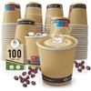 ALPPACK Set di 100 bicchieri usa e getta in cartone kraft, 4 oz / 12 cl, tazze da caffè usa e getta per caffè espresso e caffè corto, resistenti al calore, ideali per uffici, eventi e degustazioni