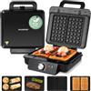 Aigostar Waffle Maker | Grill | Sandwich 3 in 1 | XXL | 1500 W