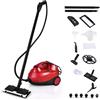SOARS Pulitore a Vapore Portatile 2000W, Pressione del Vapore: 4 Bar, Massimo 108℃, Preriscaldamento: 5-6 Min, Serbatoio dell'Acqua: 1,5L, con 19 Accessori, per Divano, Pavimento, Finestra (Rosso)