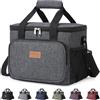 Lifewit Borsa Termica Porta Pranzo 9L/ 15L/ 24L, Borse Frigo Piccola | Borsetta Termico Pranzo Ufficio con Bandoulière e Scomparto,Insulated Lunch Bag per Lavoro,Mare,Spiaggia,Viaggio,Grigio Scuro