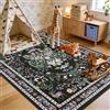 Homcomodar Tappeto lavabile per soggiorno, 120 x 170 cm, a pelo corto, nero, per camera da letto, per asilo, soggiorno, carpet Living Room bedroom, sala da pranzo, ufficio