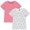 Petit Bateau Set di Magliette per Bambini in Cotone a Maniche Corte con Stampa Floreale