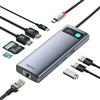 Baseus [Chip Ottimizzato] Baseus Docking Station 9 in 1 USB C 4K 120Hz, 2 Monitor HDMI, Hub USB C, Ethernet 1000 Mbp, PD 100W, TF/SD, USB 3.0, Adattatore per MacBook/Dell/HP/Lenovo e altri PC