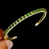 Egemdiamond Bracciale Rigido In Argento Sterling 925, Diopside Cromo Verde Round, 3mm, 5.9in