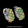 egemdiamond 925 Orecchini Argento Sterling Ovale Opale di Fuoco Completo Flash Gioielli