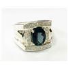 Artik Jewels Naturale London Topazio Blu Gemma Con 925 Anello Argento Sterling per Uomo AJ36