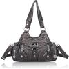 Angel Kiss Borse da donna piccole borse a tracolla Hobo in pelle Vagen multi-tasca tote bag con cerniera, Peltro, 9.8 x 4.3 x 7