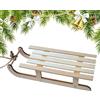 Generic Decorazione a slitta natalizia: decorazione natalizia per alberi di Natale | Decorazione a slitta, piccola sulla slitta in legno, decorazione per alberi