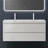 doporro Mensola Porta Lavabo Sospesa 50x120 cm per Lavabo da Appoggio | Finitura Bianco, Struttura in Legno, Consolle da Parete per Bagno, Supporto per Lavabo da Appoggio