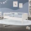 ML DESIGN modern living ML-Design Letto per Bambini e Bambine 70x140 cm Bianco Lettino Singolo in Legno Massiccio con Rete a Doghe e Protezione Anticaduta Letto per Giovani in Legno di Pino