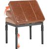 TIOPGHAD Pouf Poggiapiedi Regolabile, 28 Posizioni, Pelle Sintetica Marrone | 4 Altezze, Inclinazione 60 Gradi, 28 Posizioni, Cuscino in Schiuma 6 Cm, Base in Metallo, Scrivania, Divano, Letto, Ufficio