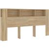 vidaXL Testiera con Scomparti Rovere Sonoma 200x18,5x104,5 cm