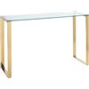 Beliani Consolle in vetro temperato trasparente placcato e dorato 75 x 120 cm
