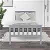ML DESIGN modern living ML-Design Letto Singolo in Legno di Pino Massiccio 90 x 200 Grigio Chiaro, con Telaio Rete a Doghe Testiera e Pediera, Lettino per Bambini, Giroletto per Ragazzi e Adulti, Struttura Solida