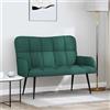 Kaloriko Divano a 2 Posti Verde Scuro 115x61x87 cm Tessuto Poliestere Struttura Solida per Soggiorno e Relax