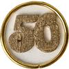 Ingrosso e Risparmio Kit 12 Applicazioni circolari in Legno e Metallo con Numero 50 per chudipacco e Decorazione bomboniere Nozze Oro