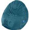 Bruni Classico Cord M Petrolio- Pouf Sacco Bean Bag in Morbido Velluto a Coste, Poltrona Relax Sacco da Interno a Forma di Goccia con Fodera Sfoderabile e Rivestimento Lavabile