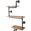 DaiJiubu Mensola da parete in legno per tubi industriali, in stile vintage, per librerie, scaffalature in legno massiccio
