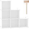 C&AHOME Organizzatore di contenitori a cubo, scaffali a 6 cubi, armadio, scaffale modulare in plastica fai-da-te, ideale per camera da letto, soggiorno, ufficio, 36,6 L x 12,4 L x 36,6 H Latteo