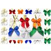 CaPiSo 24 fiocchi di lurex con glitter per albero di Natale, 6 cm, con clip di fissaggio (bianco, crema, arancione, bordeaux, blu scuro, verde, 24 pezzi