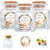Doni Bomboniere Set Bomboniere Compleanno 12PZ Barattolini in Vetro 4x4x4 Portaconfetti Trasparenti Tappo Sughero 12PZ Adesivi Personalizzabili 12PZ Bustine Confetti Tema Animali Giungla Gadget Evento