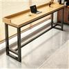 JFOZDM Legno Tavolo Bar, Industriale Rettangolare Tavolo Alto | Facile da Montare, Metallo Robusto, Piedini Regolabili, Barriera anticaduta, per Cantina, Feste, Ristorante, Soggiorno
