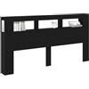 vidaXL Testiera Contemporanea in Rovere Nero per Letti con Ripiani di Archiviazione in Legno Ingegnerizzato Finitura Opaca Decorazione Elegante per la Camera Design Perfetto Accessori Moderni