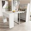 Dolamaní Tavolo da pranzo mobile allungabile, bianco, 52/132,5 x 80 x 76 cm (lunghezza x larghezza x altezza), piccolo tavolo rettangolare pieghevole, lunghezza regolabile, tavolo multifunzione con